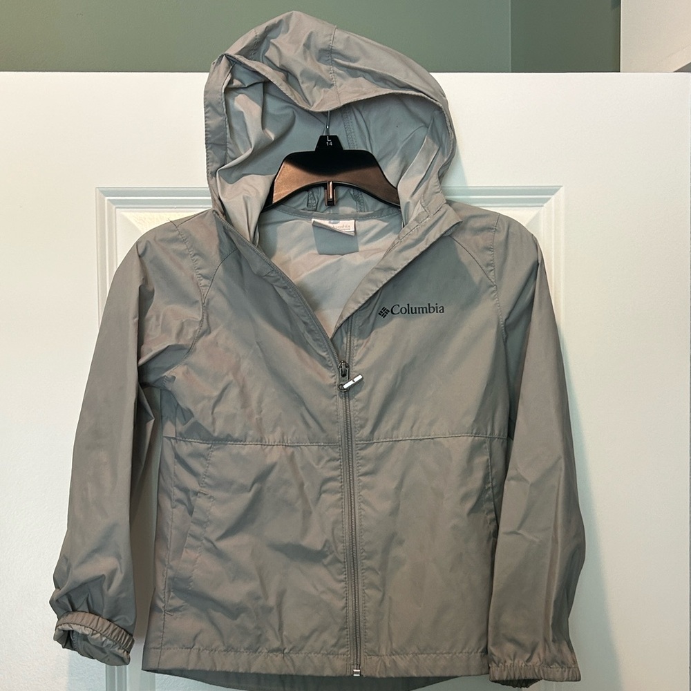 Columbia Kids Hooded Raincoat - Light Gray